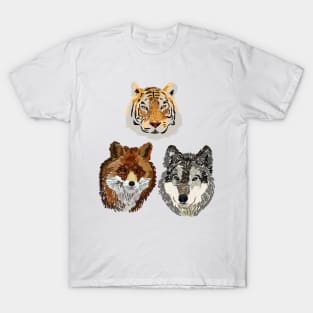 wolf, fox and tiger T-Shirt